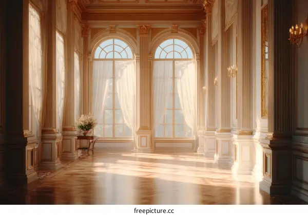 Elegant Palace Interior with Golden Accents