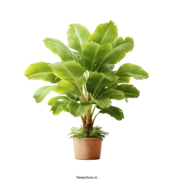 [Transparent Background PNG]Tropical Plant in Pot Image for Interior Design