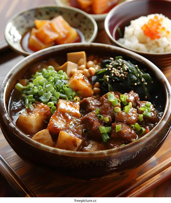 Bowl of Japanese Curry Rice with Beef and Vegetables