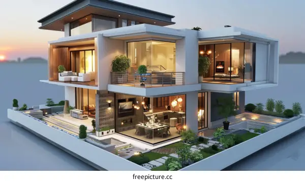 Modern House Design with Interior and Exterior