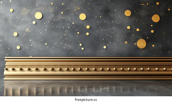 Luxury Gold Decorated Empty Showcase Wall Display