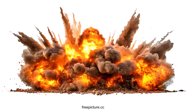[Transparent Background PNG]Explosive Blast Effect Isolated on White Background