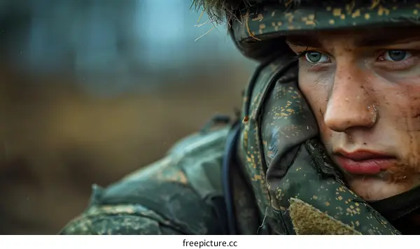 Portrait of a young soldier