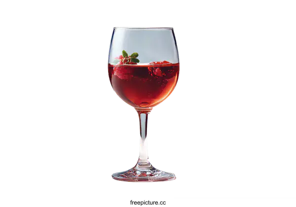 [Transparent Background PNG]Raspberry Wine Glass with Sparkling Drink