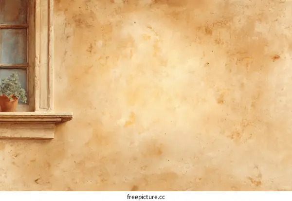 Vintage Aged Beige Wall with Window