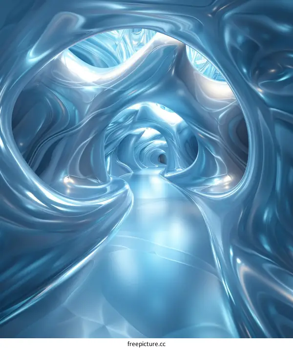Blue and White Alien Tunnel