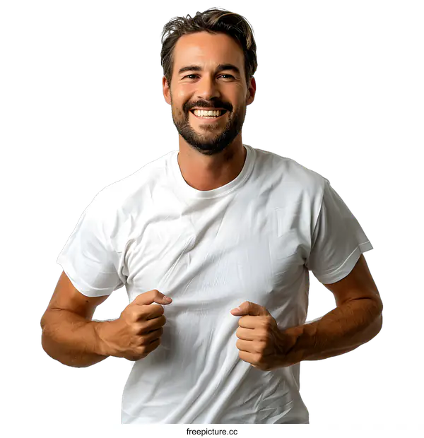 [Transparent Background PNG]Handsome man with a charming smile