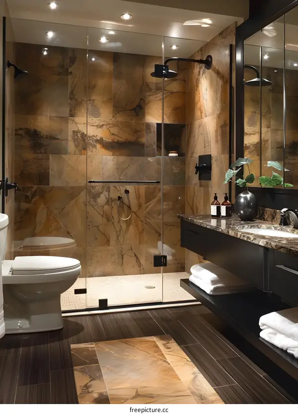 A modern style bathroom