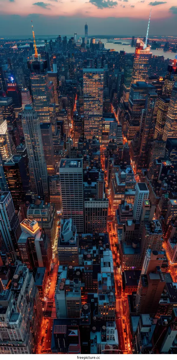 New York City Night Skyline