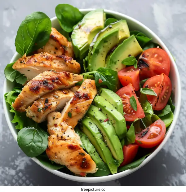 Grilled Chicken Breast with Avocado, Tomato, and Spinach