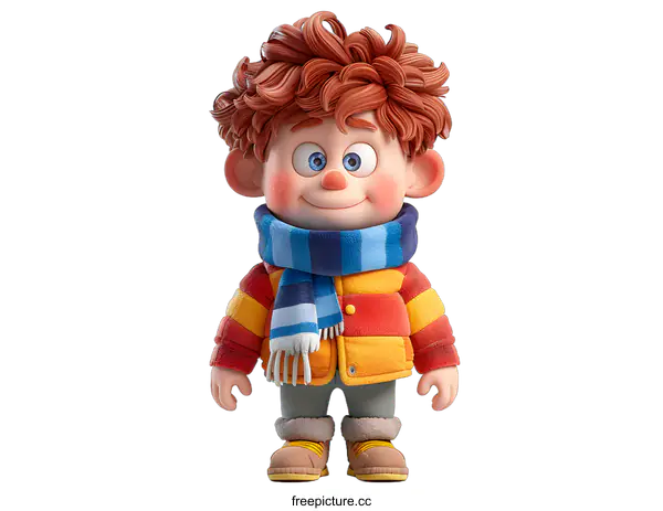 [Transparent Background PNG]3d cartoon character of a boy