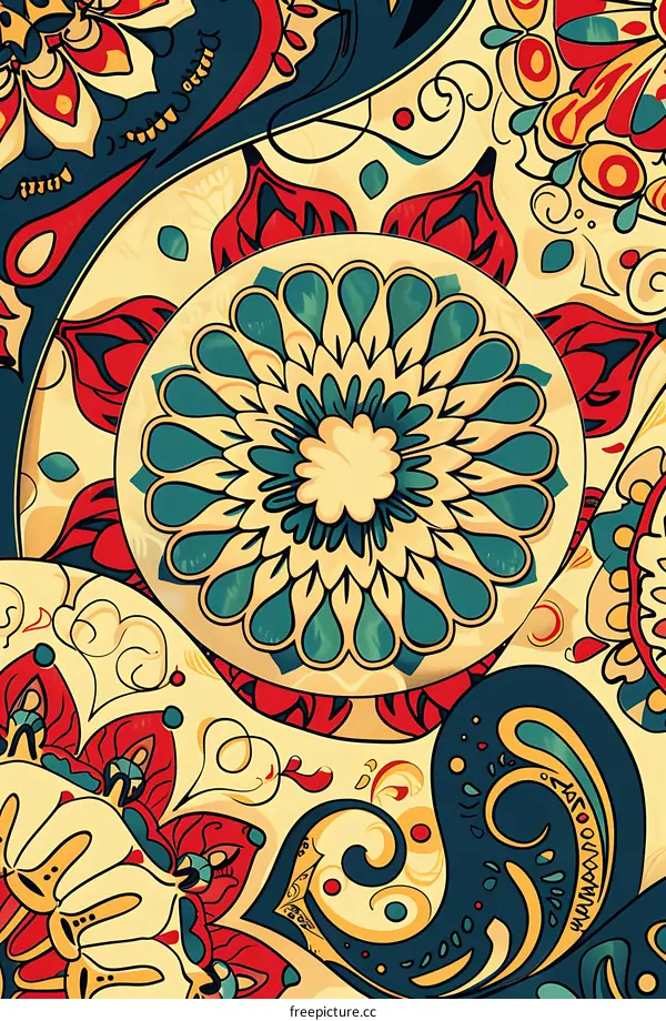 Abstract Colorful Floral Pattern Design