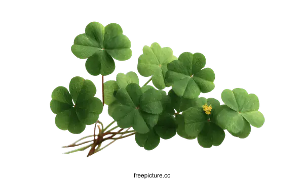 [Transparent Background PNG]Lucky Clover Leaves Close-up on White Background