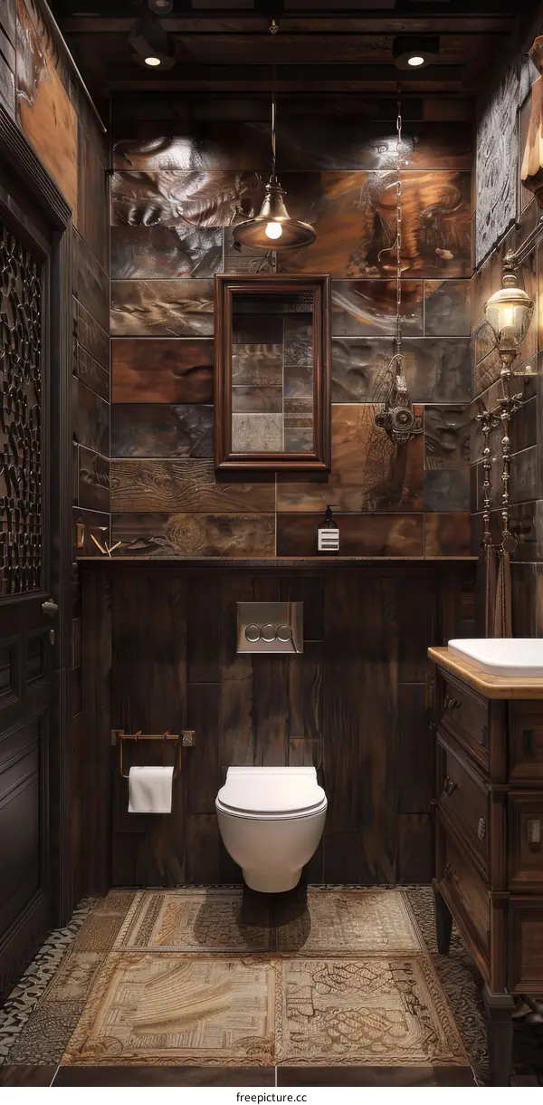 Rustic Industrial Style Bathroom Interior Design