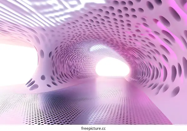 Abstract Pink Tunnel with Light at the End