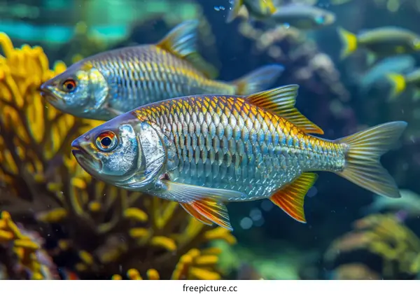 Silver Barb Fish in Aquarium