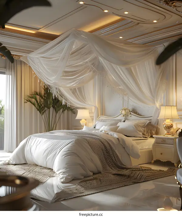 Luxurious European Bedroom with Canopy Bed