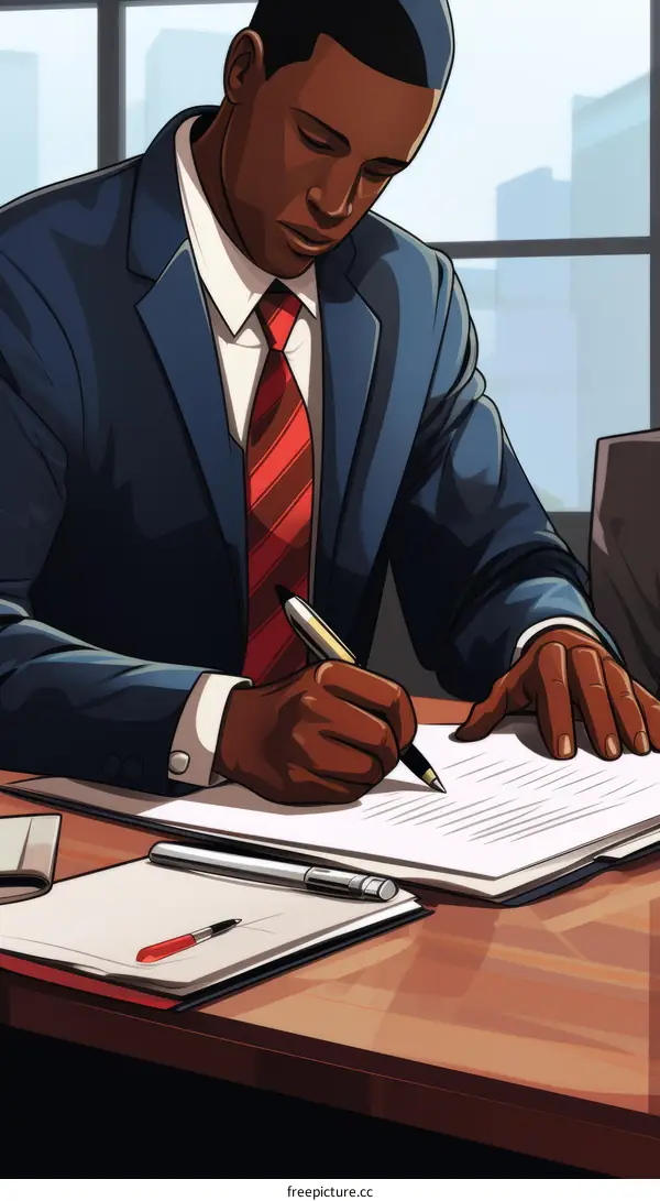 Businessman signing contract