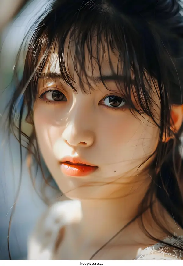 Portrait of a Young Woman with Long Hair