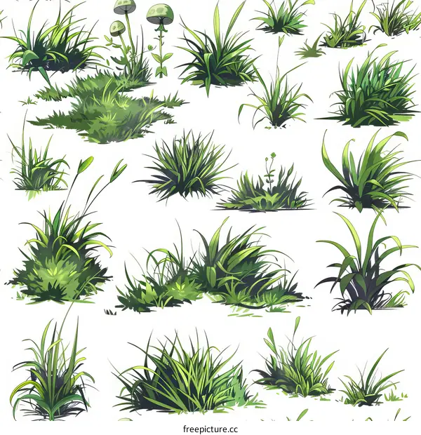 A collection of various types of grass