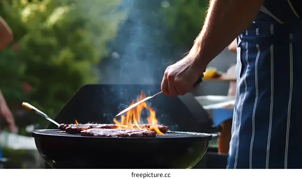 Grilling Food on a Charcoal Grill
