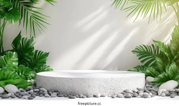 Modern Minimalist Product Display with Greenery