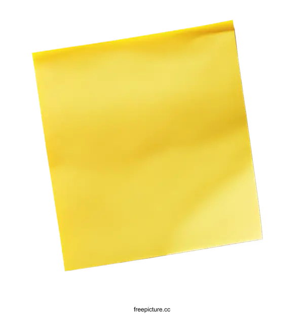 [Transparent Background PNG]Yellow Sticky Note on White Background