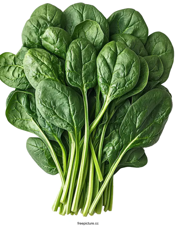 [Transparent Background PNG]Fresh Spinach Bunch Close-up