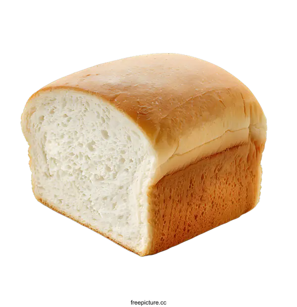 [Transparent Background PNG]Sliced White Bread Loaf Isolated on White Background