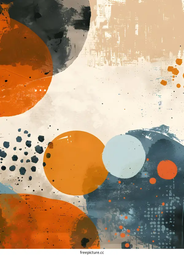 Abstract Geometric Shapes in Orange and Blue