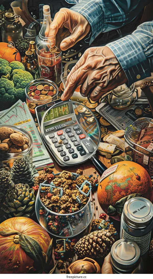 Old Man Counting Money in Abundance