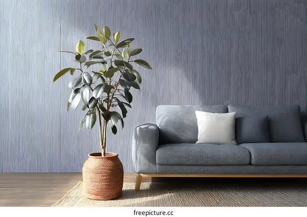 Modern Living Room Interior Design with Plant