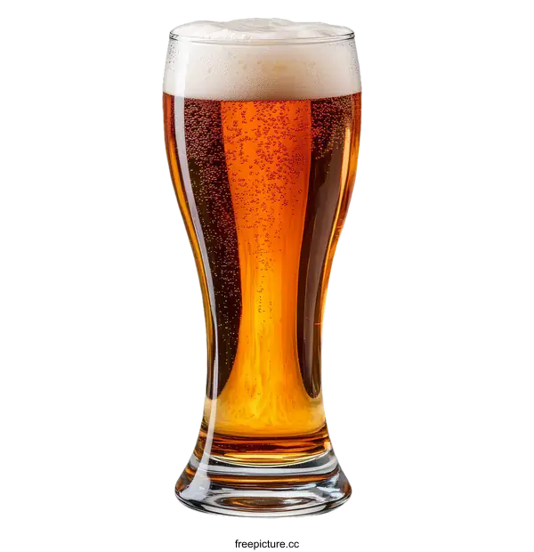 [Transparent Background PNG]Close-up of a glass of beer