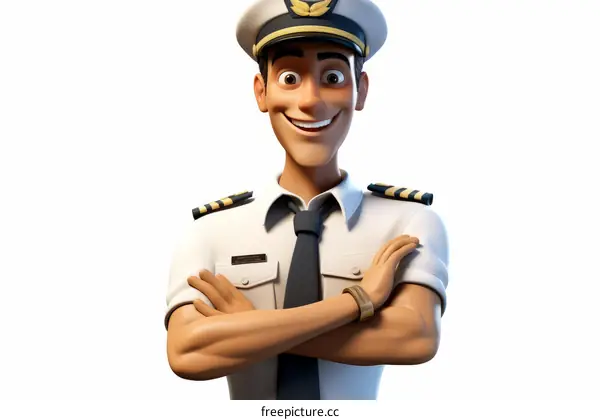 Happy pilot in uniform