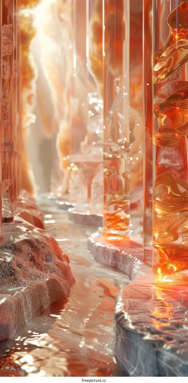 Abstract Amber Canyon Pathway