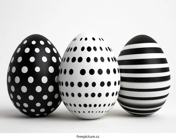 Black and White Easter Eggs Illustration