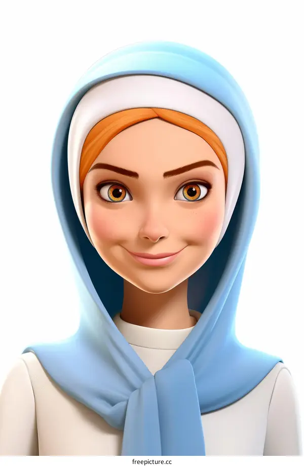 A young middle eastern woman wearing a hijab