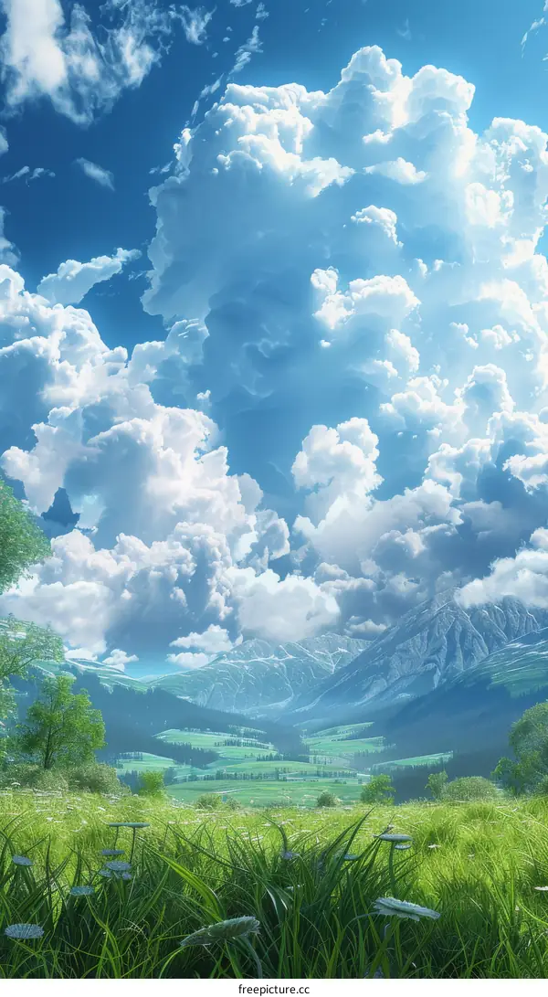 Stunning Mountain Valley Landscape Under a Dramatic Sky