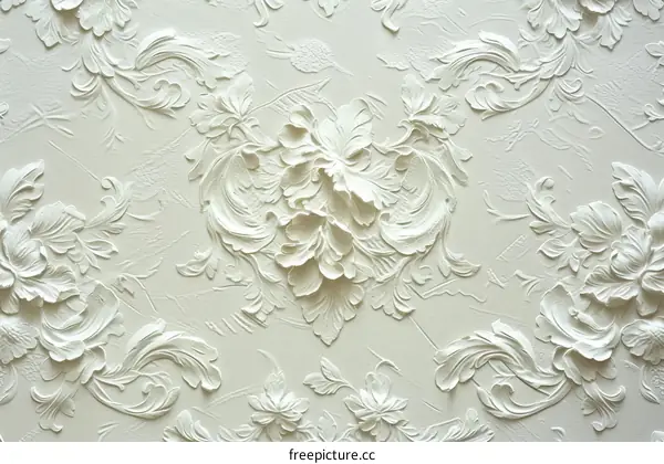 White floral 3D wallpaper