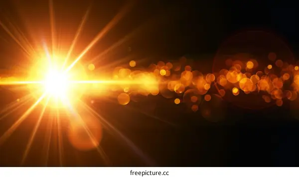 Bright orange light with yellow and white sparkles