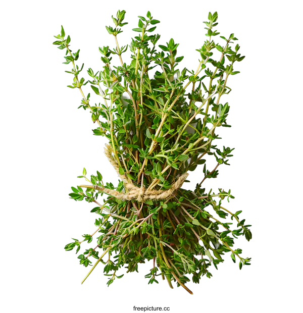 [Transparent Background PNG]A bunch of fresh green thyme