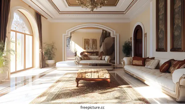 Luxury Living Room Interior Design with Elegant Furniture and Decor