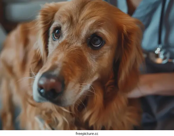 Golden Retriever with Concerned Expression