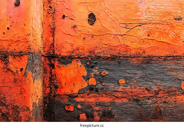 Rusty Orange Metal Texture Background