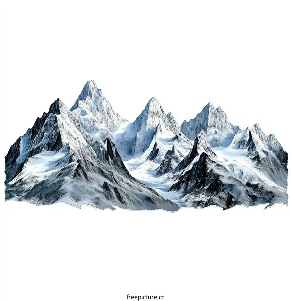 Snowy Mountain Range Illustration