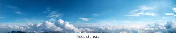 Vast Expansive Blue Sky with Fluffy Clouds