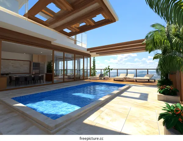 Modern House with Swimming Pool and Terrace