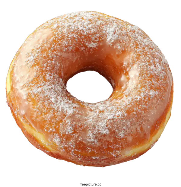 [Transparent Background PNG]Glazed Donut with Sugar Sprinkles