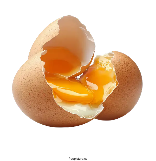 [Transparent Background PNG]Broken Eggs with Yolks and Egg Whites