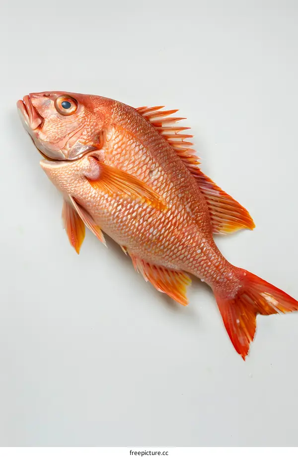 Fresh Red Snapper Fish on White Background